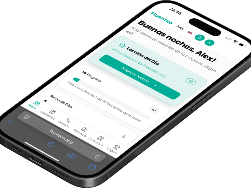 Plataforma de e-learning de idiomas Fluenteo con IA
